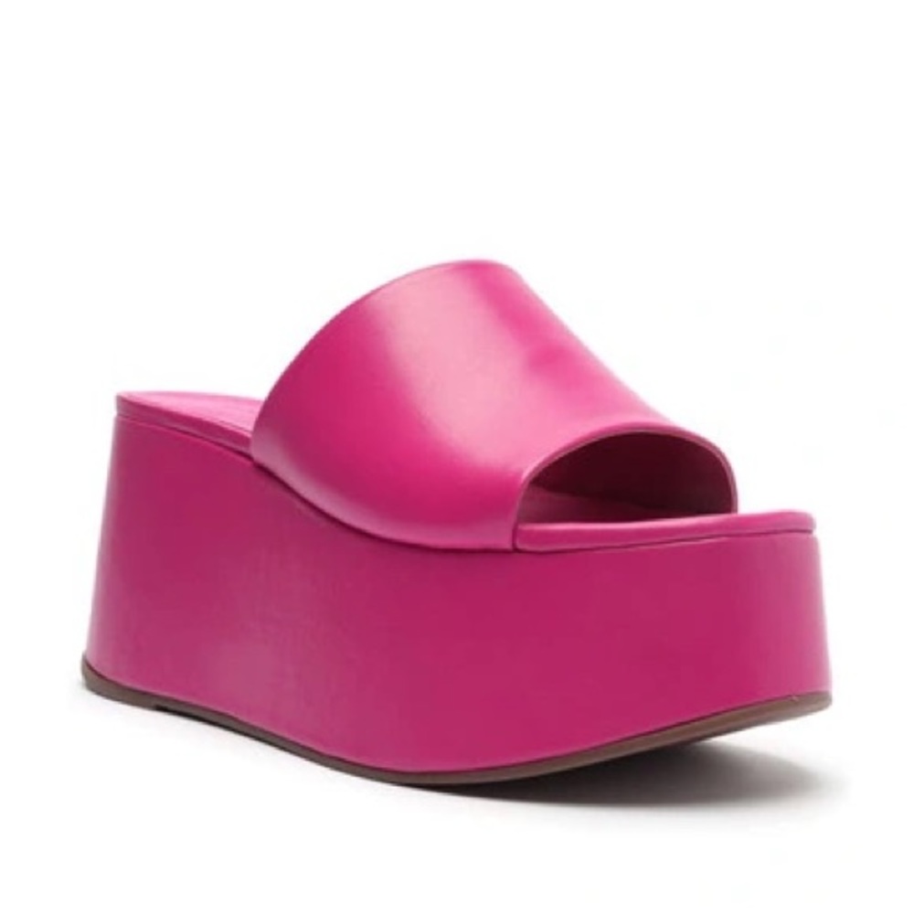 NWT Schutz Marih Platform Sandal hot pink